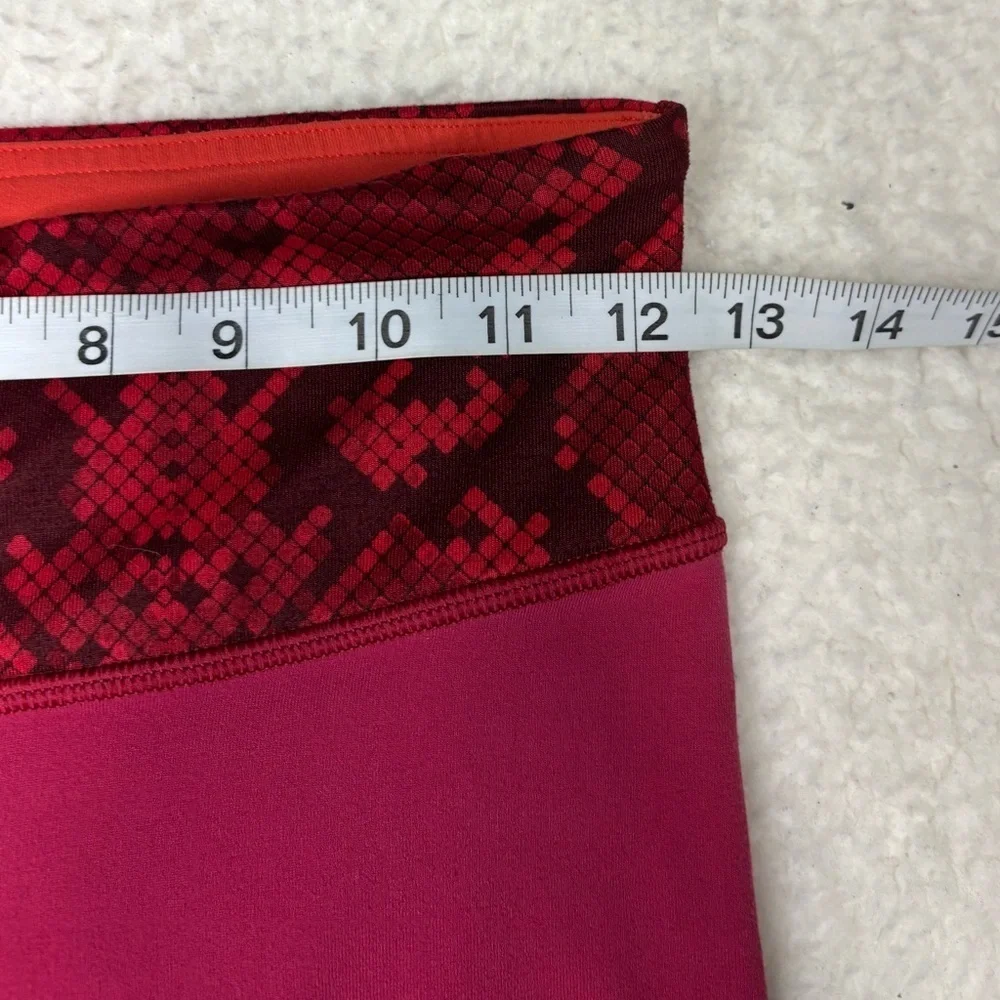 Lululemon Women Red Wunder Under II Full Length Reversible Leggings